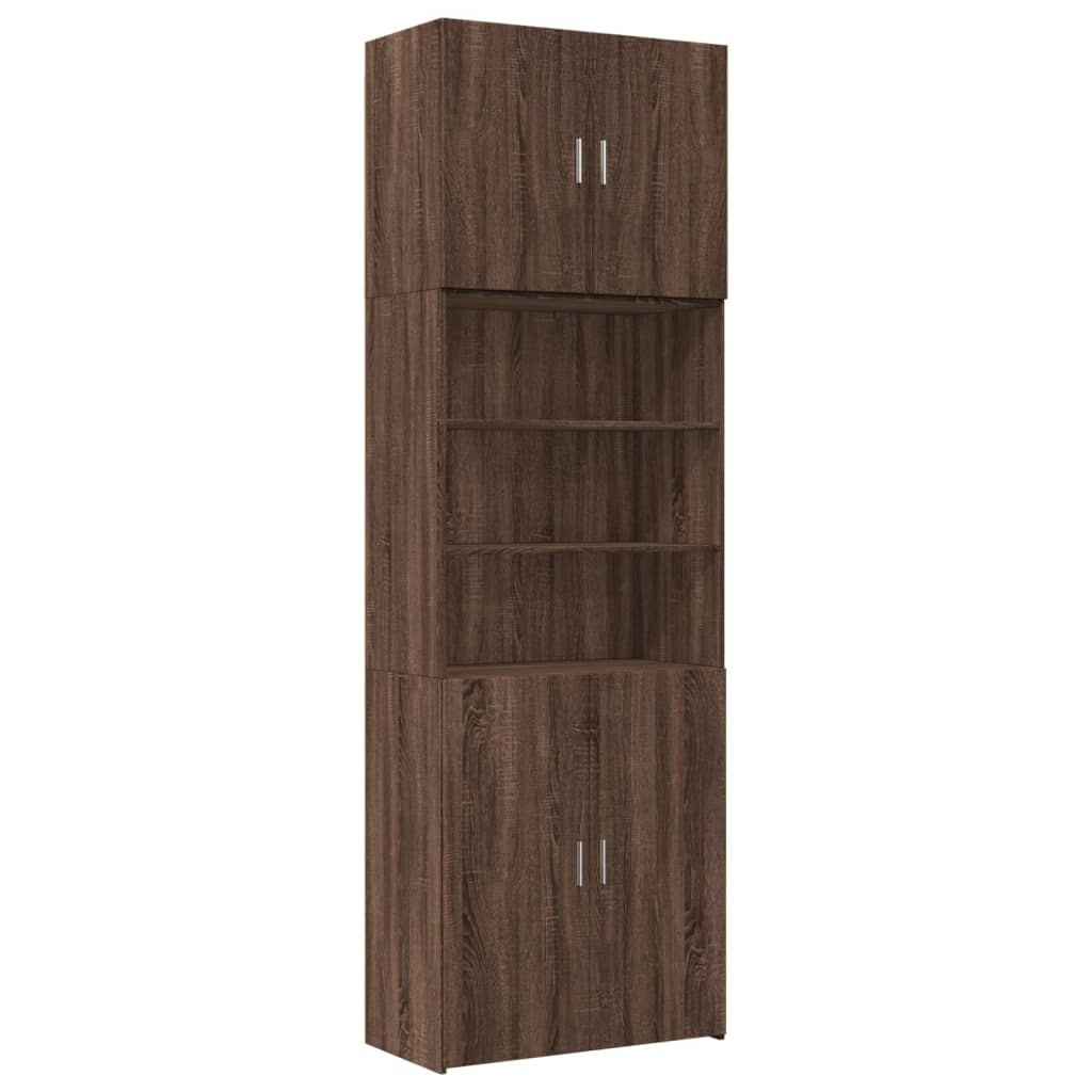barna tölgy színű szerelt fa magasszekrény 80 x 42,5 x 249 cm (3281363)