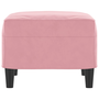 rózsaszín bársony lábzsámoly 60 x 50 x 41 cm