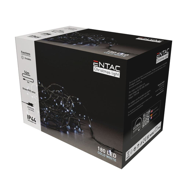 Entac Christmas IP44 180 LED fényfüzér CW 14m (ECL-180-CW)