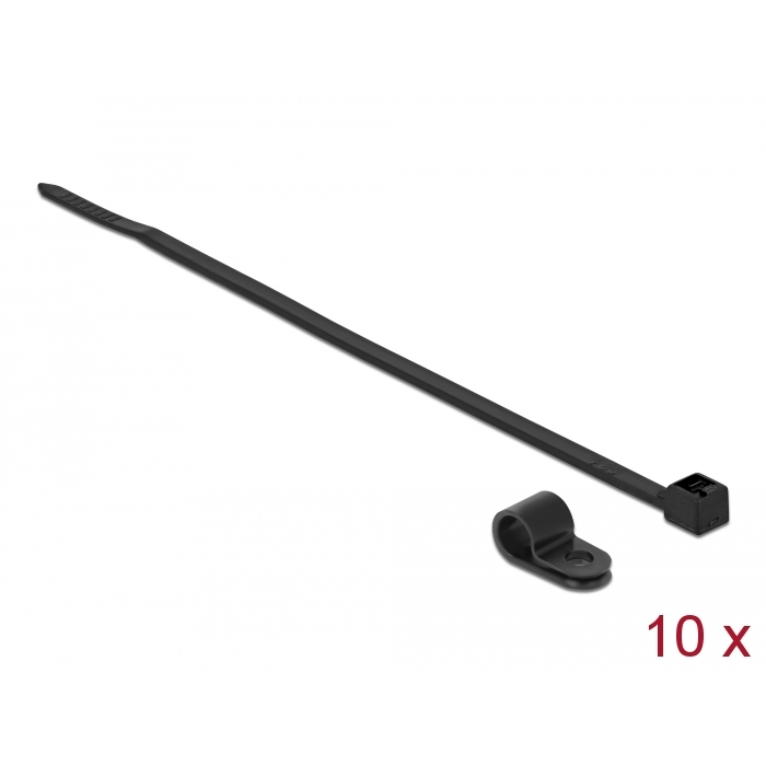 Delock Fekete színű, összekapcsoló pánt készlet 6,4 mm H 200 x Sz 3,6 mm kábelekkel (18864) (18864)