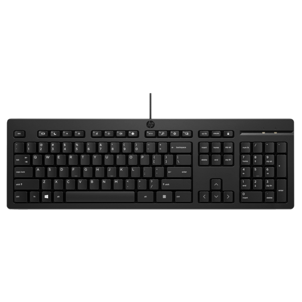 HP 125 G2 USB Wired Keyboard klávesnica Kancelária Čierna