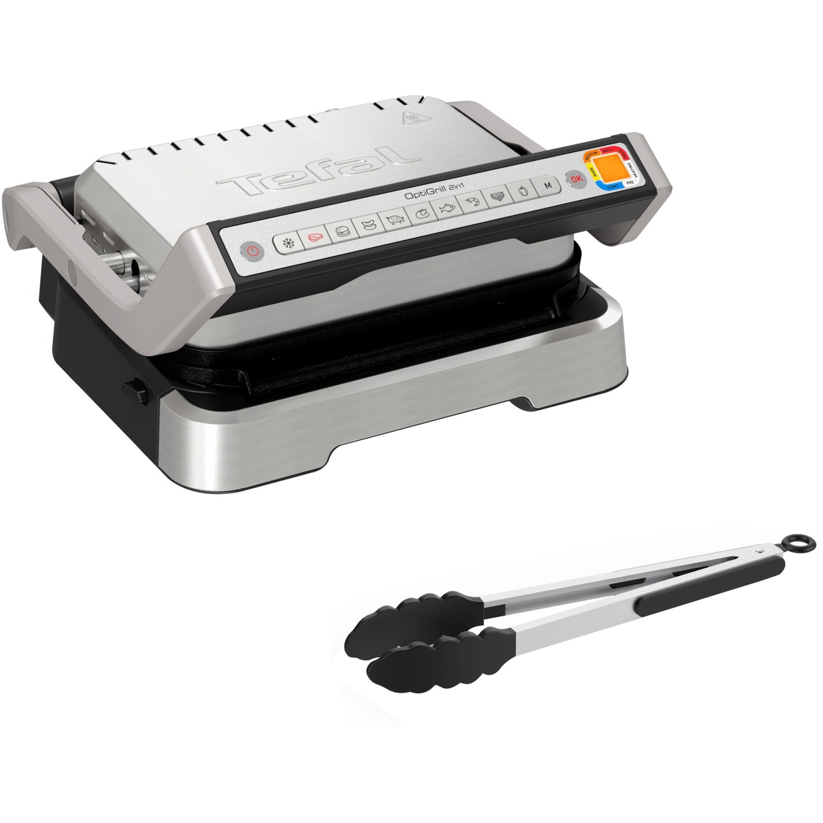 Tefal GC773D10 OptiGrill 2 az 1-ben Összecsukható Elektromos Kontaktgrill 2100 Watt - Ezüst (GC773D10)