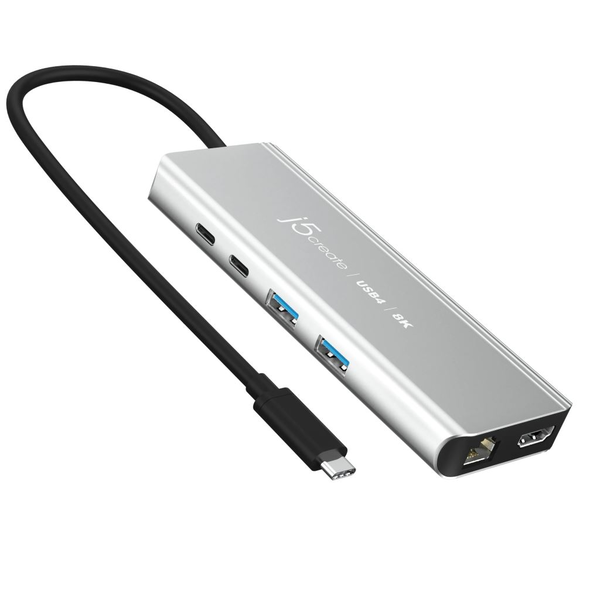 j5create JCD403-N hub di interfaccia USB tipo-C 10000 Mbit/s Grigio