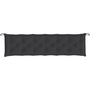 fekete oxford szövet kerti padpárna 200 x 50 x 7 cm