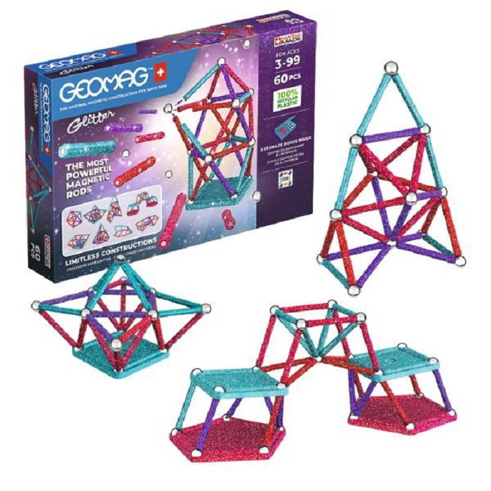 Geomag Glitter Csillogó 60 darabos építő készlet (20GMG00536)