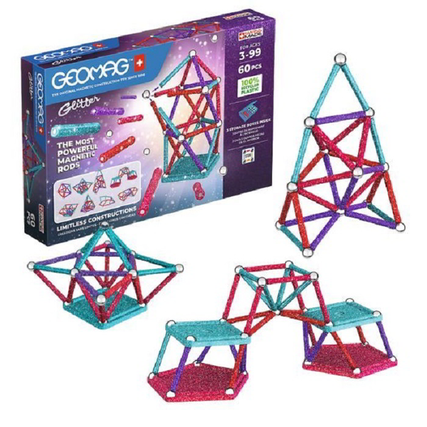 Geomag Glitter Csillogó 60 darabos építő készlet