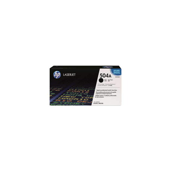HP 504A (CE250A) черен оригинален LaserJet тонер за 5000 страници