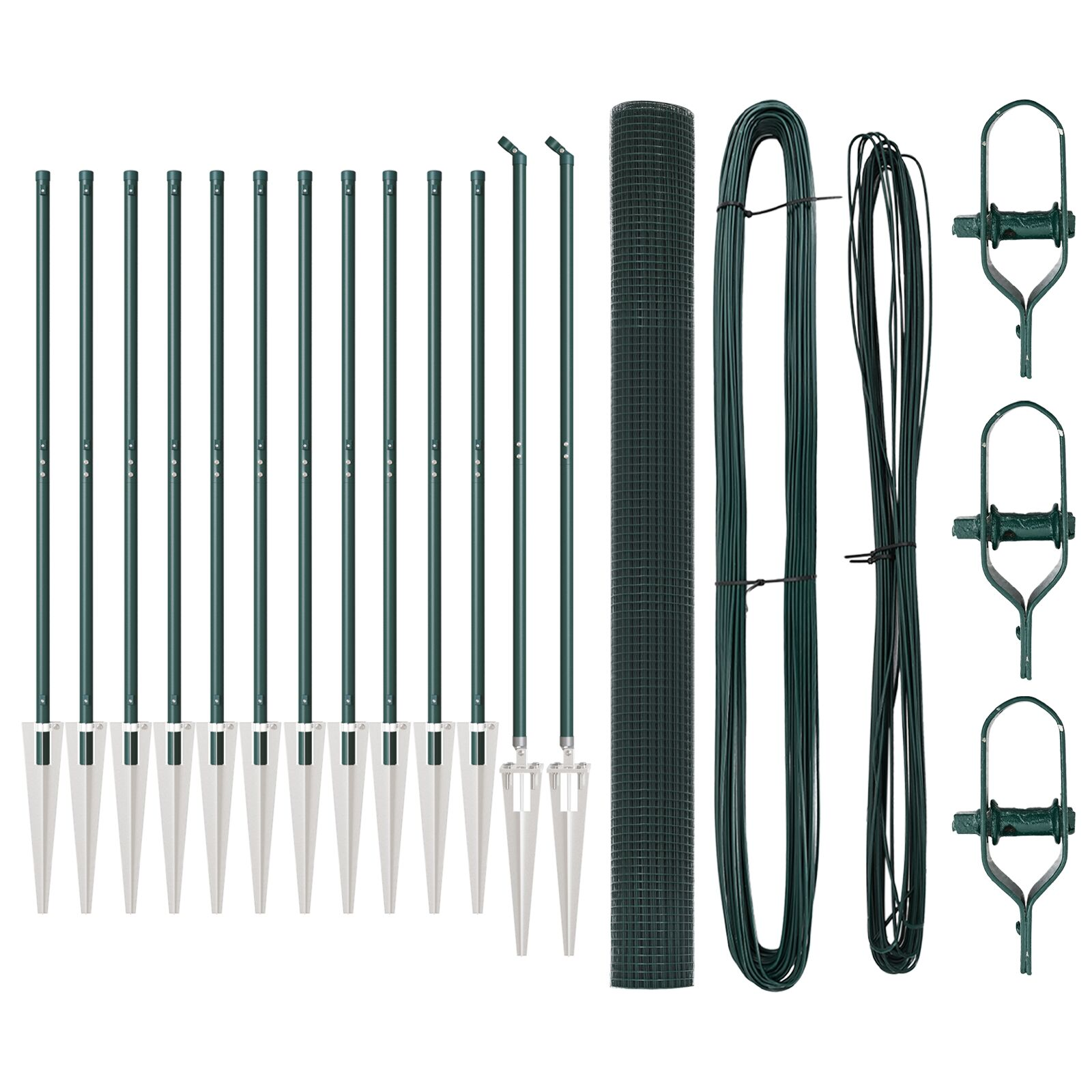 Hegesztett Drótkerítés 13 Cövek Oszloppal Zöld 1.5x25 m Acél (3352092)