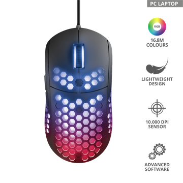 Trust GXT 960 Graphin 10000 DPI Gaming egér fekete (23758)