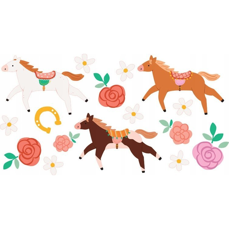 Tetováló Matrica - Lemosható, 16 Minta/Csomag, Horses (629612)