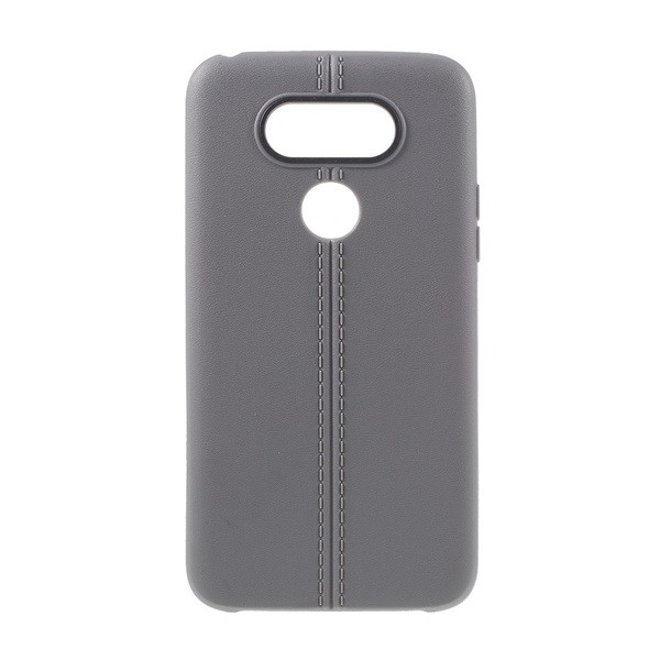 Szilikon telefonvédő (bőr hatású, varrás minta) SZÜRKE [LG G5 (H850) ] (5996457634415)