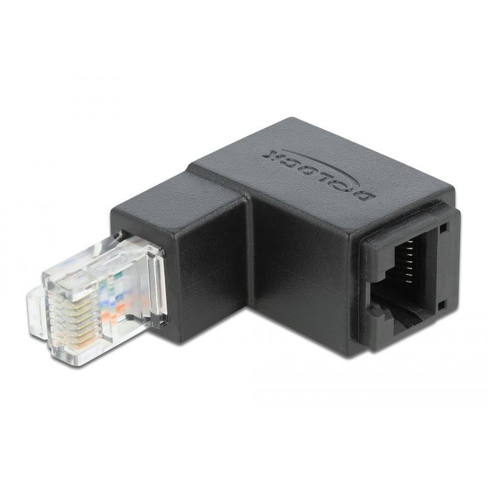 Delock RJ45 adapter apa 90 fokos lefelé néző > RJ45 aljzat, Cat.6 UTP (86423) (d86423)