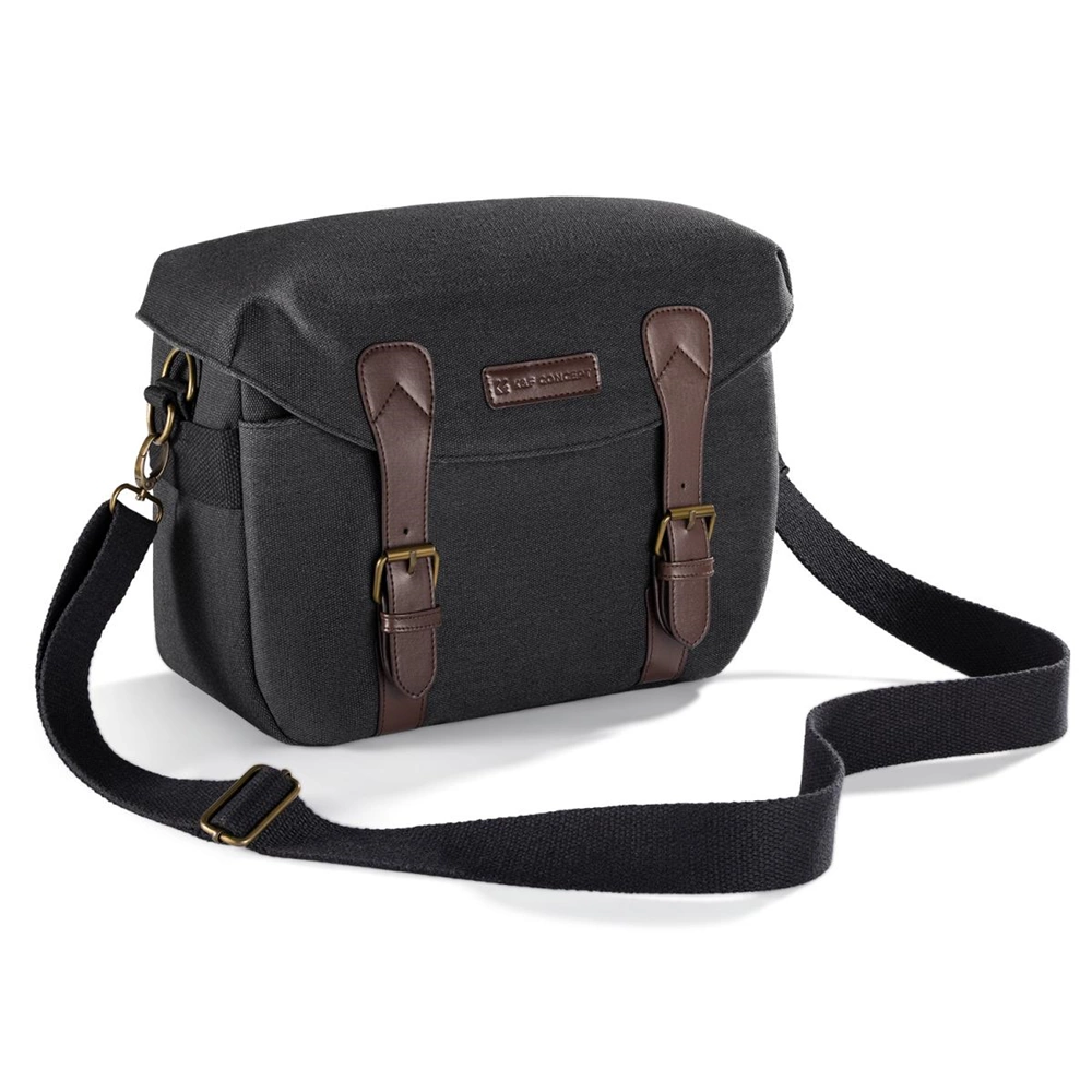 K-F CONCEPT Urban Wander 10L fotós oldaltáska fekete-barna (KF-13-133)