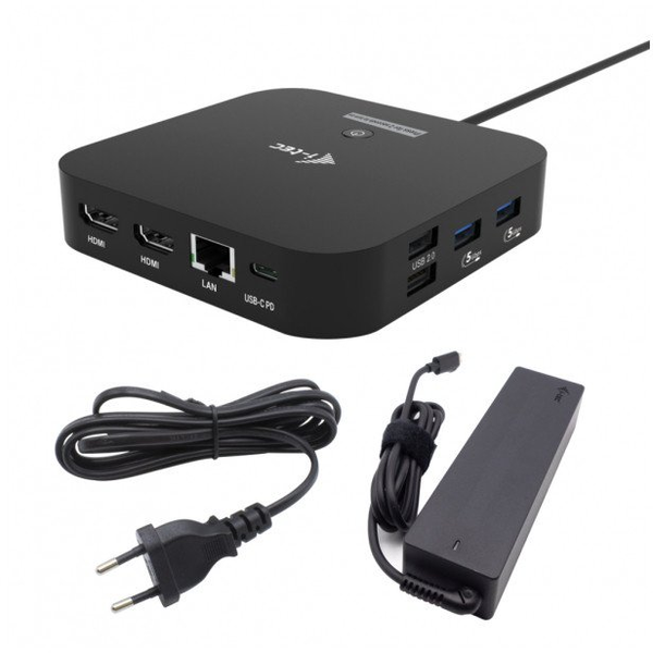 i-tec USB-C Dual HDMI Docking Station with Power Delivery 100 W + Universal Charger 100W