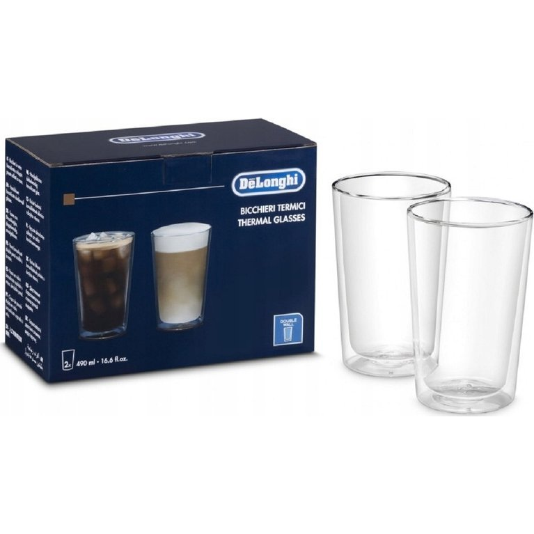 De'Longhi DLSC319 Duplafalú hőtartó üvegpohár 480ml (2 darabos) (AS00001404 DLSC319)