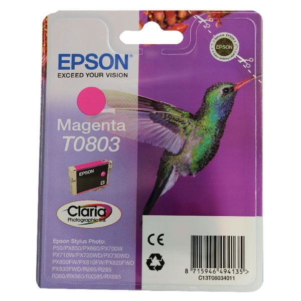 Epson T0803 Claria Photographic tintapatron magenta (C13T08034011)