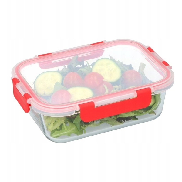 SKLENĚNÁ NÁDOBA NA POTRAVINY S VÍKEM LUNCHBOX DO MIKROVLNNÉ TROUBY ALPINA