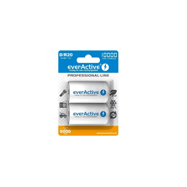 everActive Professional Line R20 D 10000mAh Ni-MH Újratölthető elem (2 db / csomag)