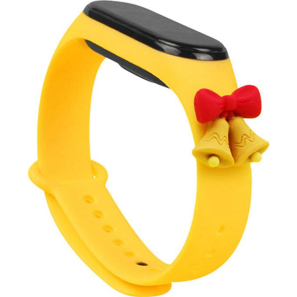 Каишка Strap Xmas, за Xiaomi Mi Band 4 / Mi Band 3, жълт, звънчета