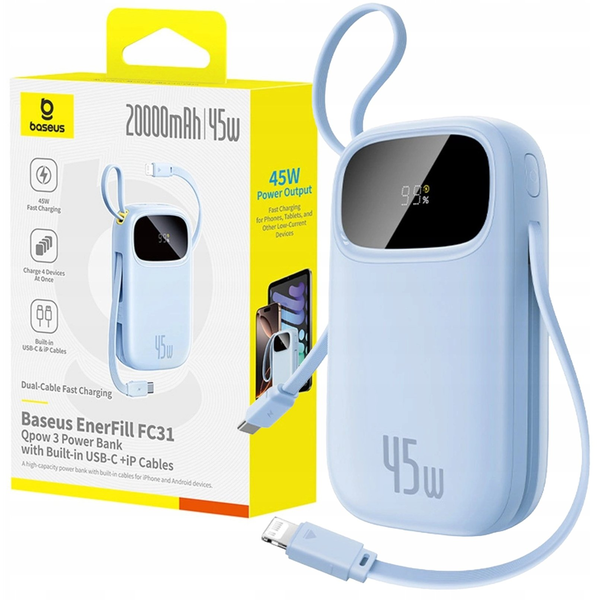 Baseus EnerFill FC31 20000mAh 45W Power Bank, синьо