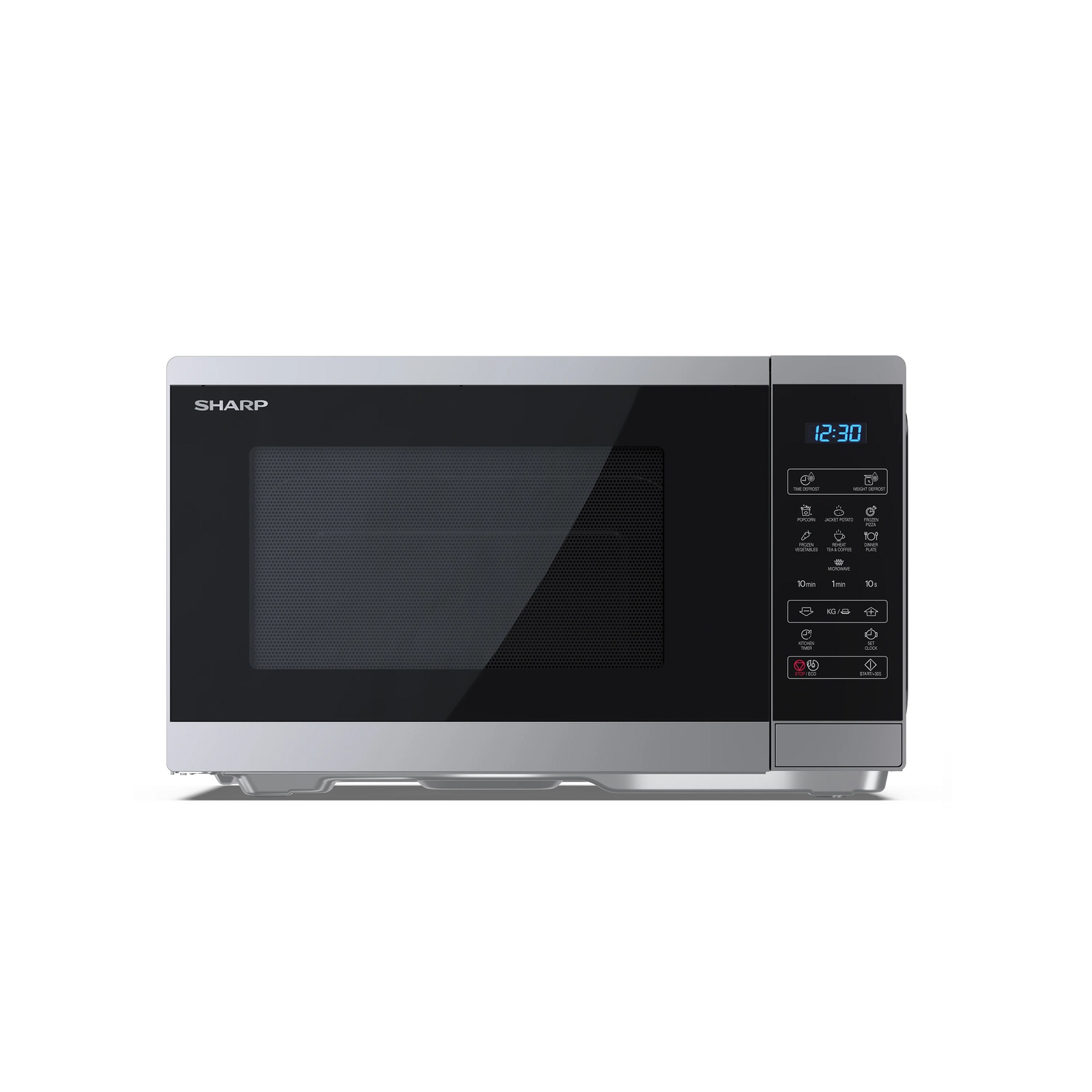 SHARP YC-MS252AE-S Mikrohullámú sütő - Ezüst/fekete (YC-MS252AE-S)