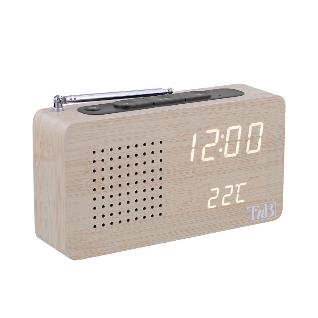 TNB JOY fa borítású LED kijelzős FM rádiós ébresztőóra (TNB112182) (TNB112182)