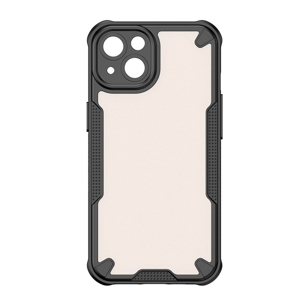 Defender szilikon telefonvédő (ütésállóság, légpárnás sarok, akril hátlap, kameravédő) FEKETE Apple iPhone 14 