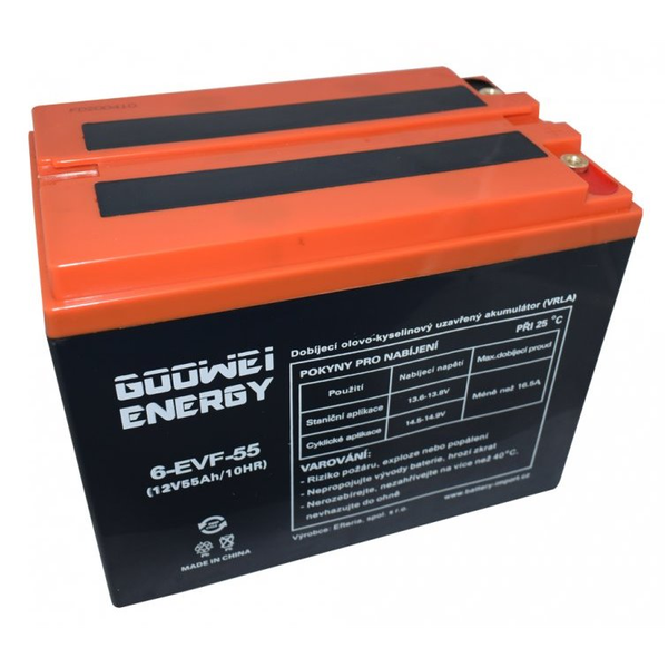 Goowei Energy 6-EVF-55 55Ah 12V 660Wh GEL Ólom-sav akkumulátor
