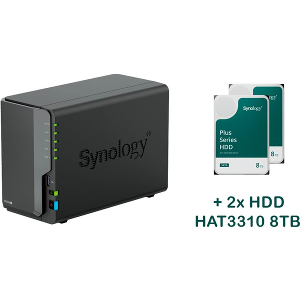 Synology DS224+ 2x HAT3310-8T (16TB)