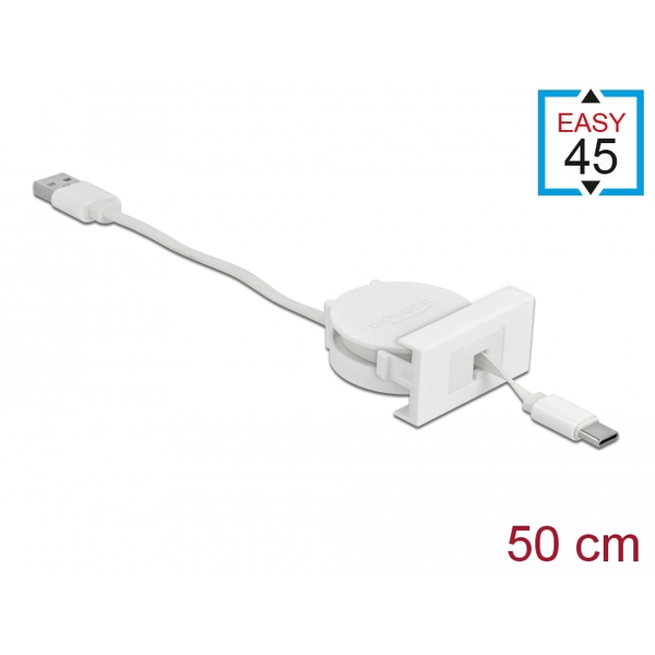 DELOCK Easy 45 modul USB 2.0 výsuvný kábel USB t