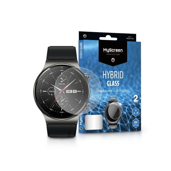 Huawei Watch GT 2 Pro гъвкав стъклен протектор за екран - MyScreen Protector Hybrid Glass - 2 бр./оп. - прозрачен