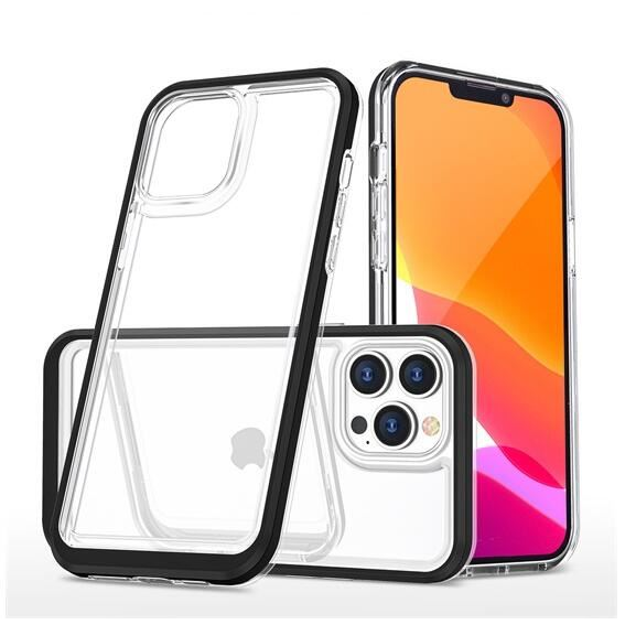 Gigapack Apple iPhone 14 Pro Max akril hátlapos tok fekete kerettel (GP-141537) (GP-141537)