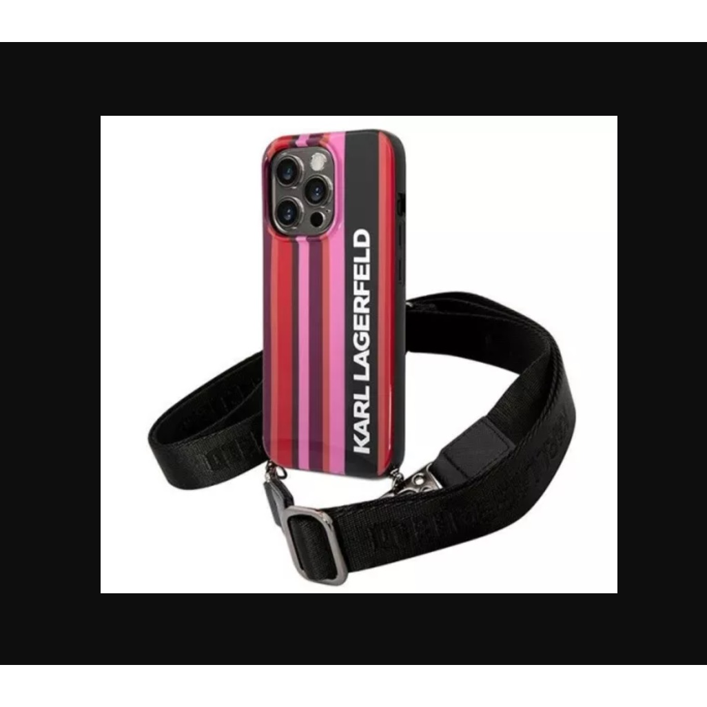 Karl Lagerfeld Apple iPhone 14 Pro Hátlapvédő Tok - Rózsaszín / Mintás (KLHCP14LSTSTP)