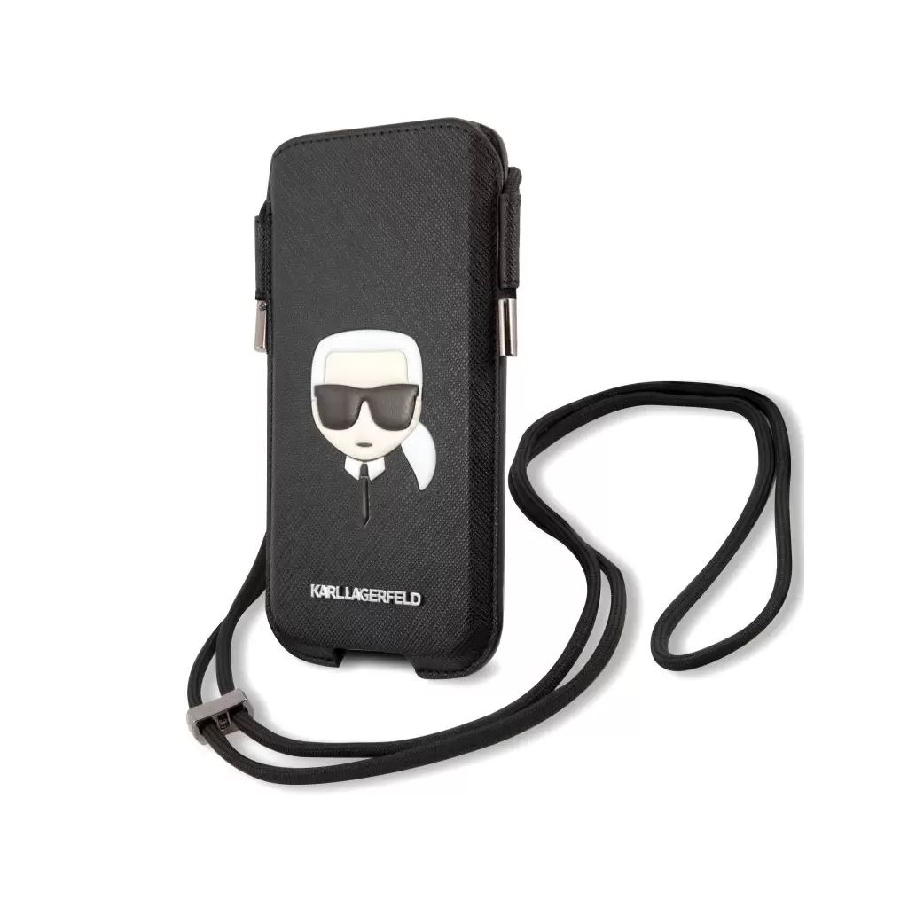 Karl Lagerfeld Karl univerzális zsebtáska tok fekete S/M (KLHCP12MOPHKHK) (KLHCP12MOPHKHK)