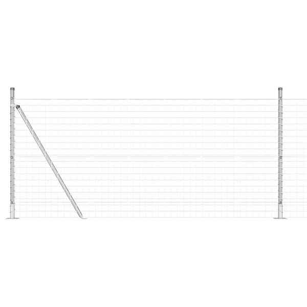 Împrejmuire Euro cu 13 stâlpi flanșați 0.8x25 m Oțel galvanizat