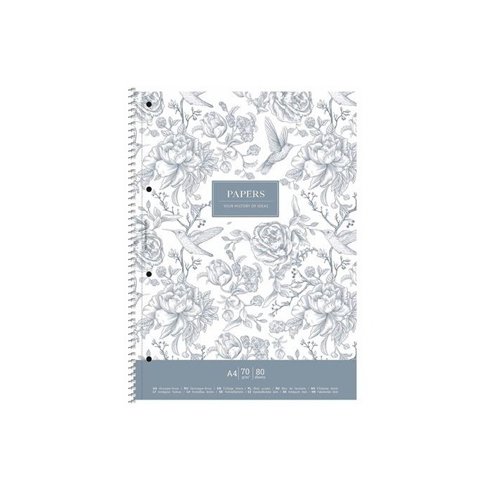 Shkolyaryk Vintage flowers 80 lapos A4 Vonalas spirálfüzet többféle (A4-080-6700L)