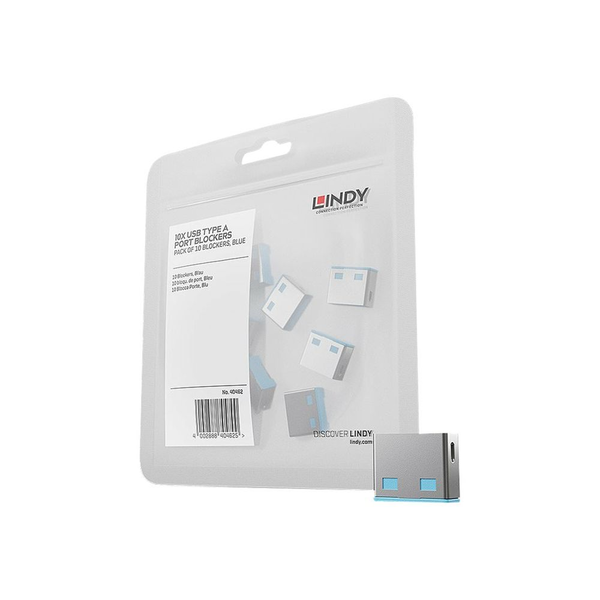 Lindy 40462 portblokering USB Type-A Blå Acrylonitrilbutadienstyren 10 stk