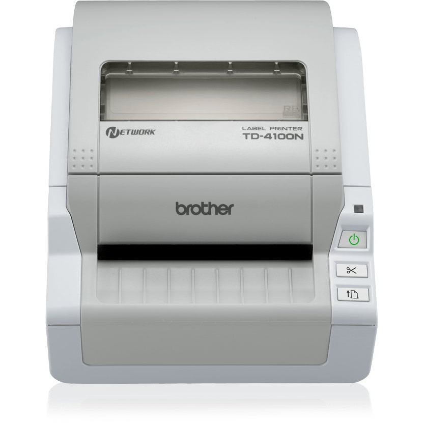 BROTHER Címkenyomtató TD-4100N, 300dpi, 69 címke/perc, LAN/USB, címke: 102mm-ig, P-Touch Editor Lite (TD4100NYJ1)