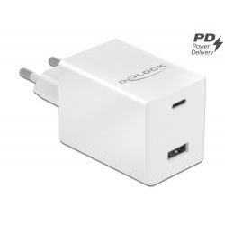 Delock hálózati töltő USB Type-C PD 3.0 és USB-A csatlakozóval 48W teljesítménnyel (41448) (Delock41448)