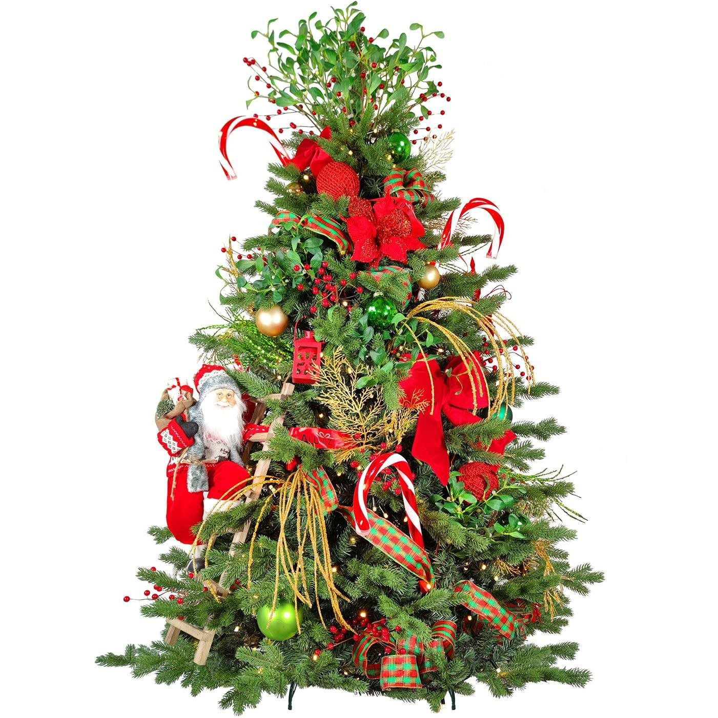 LAALU feldíszített karácsonyfa - Santa Claus II, 87 dísz, 180 cm (LAU-2401-OZ-180B)