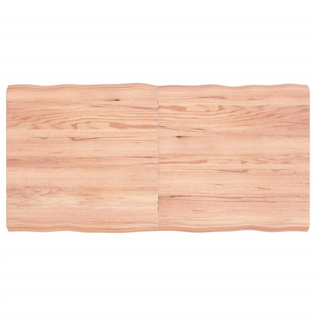 világosbarna asztallap 120x60x(2-6)cm kezelt tömör élőszegélyes (363961)