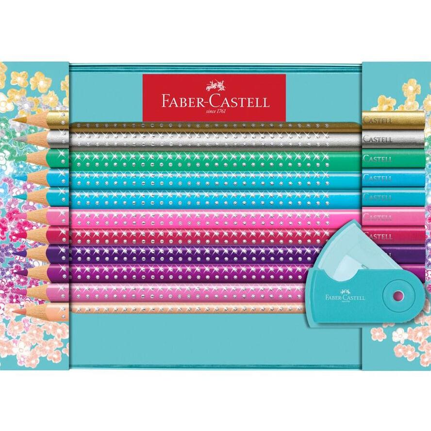 Faber-Castell Sparkle Háromszögletű Színes ceruza készlet hegyezővel (20 db / csomag) (201641)