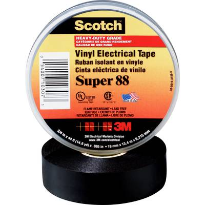 3M SUPER88-25X33 Szigetelőszalag Scotch® Fekete (H x Sz) 33 m x 25 mm 33 m