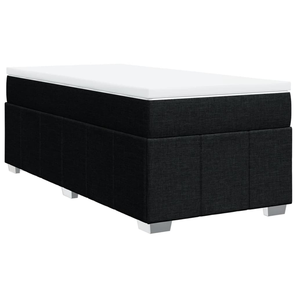 Pat box spring cu saltea, negru, 90x200 cm, textil