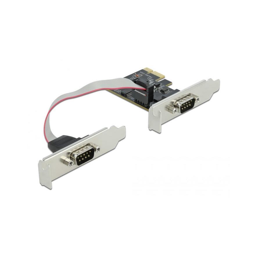 Delock 90001 RS-232 2-port PCIe x1 soros port bővítőkártya (90001)