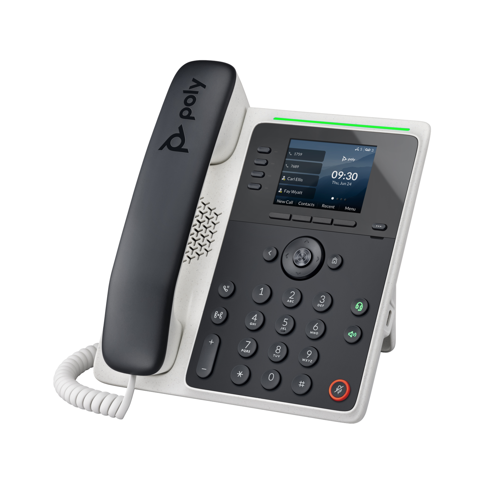 HP Poly Edge E220 VoIP Telefon + PoE - Fekete/Fehér (82M87AA)