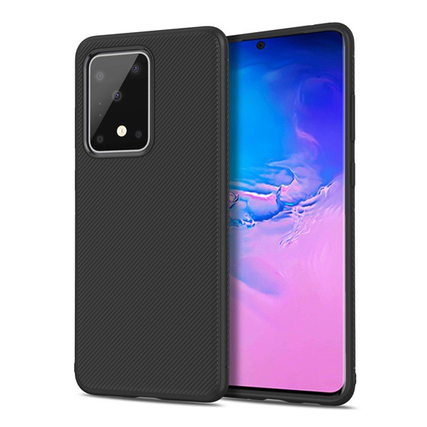 Szilikon telefonvédő (közepesen ütésálló, csíkos minta) FEKETE [Samsung Galaxy S20 Ultra 5G (SM-G988B)] (5996457961429)