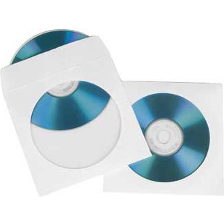 Hama CD Paper Sleeves, white, 100 pcs/Pack 1 diske Hvid