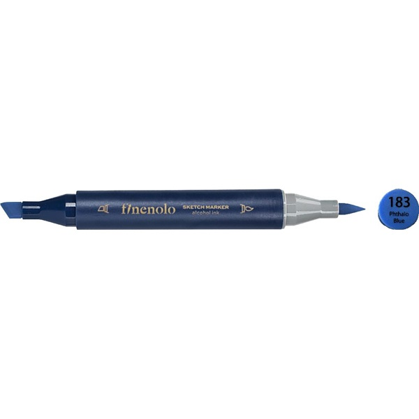 Deli Finenolo 183 - Phthalo Blue kétvégű permanent ART marker (DEC184-F/183)
