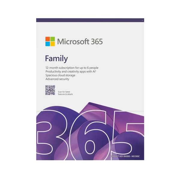 Microsoft 365 Family, angol, EuroZone, 1 éves előfizetés, média nincs, FY25H2